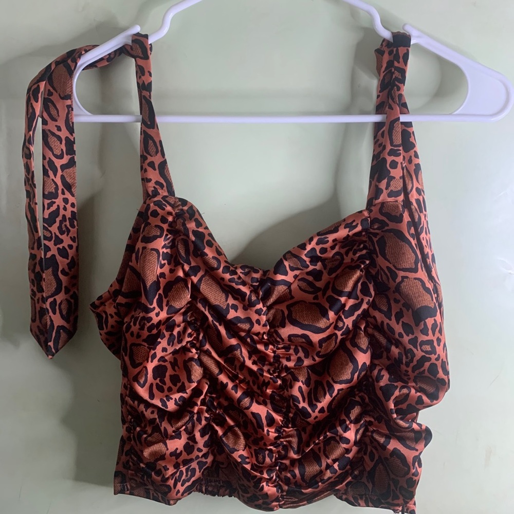Jaguar print crop top